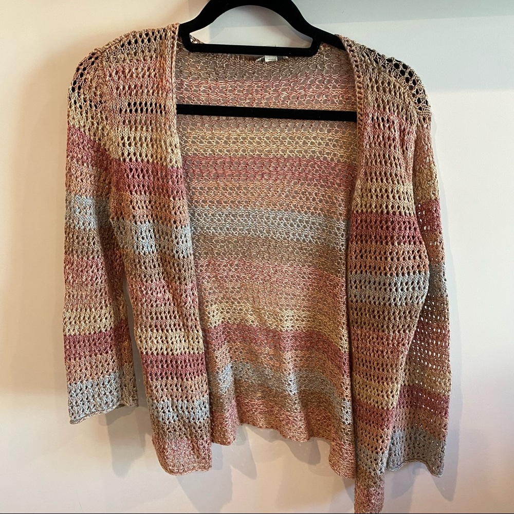 Rainbow crochet cardigan